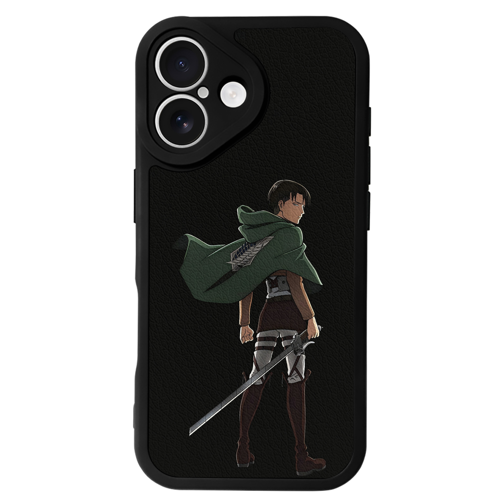 （画像用） 進撃の巨人 リヴァイ·アッカーマン Attack on Titan Levi Ackerman 【iPhone 16シリーズ対応】シリコンスマホケース（レザー調） 材質：シリコン